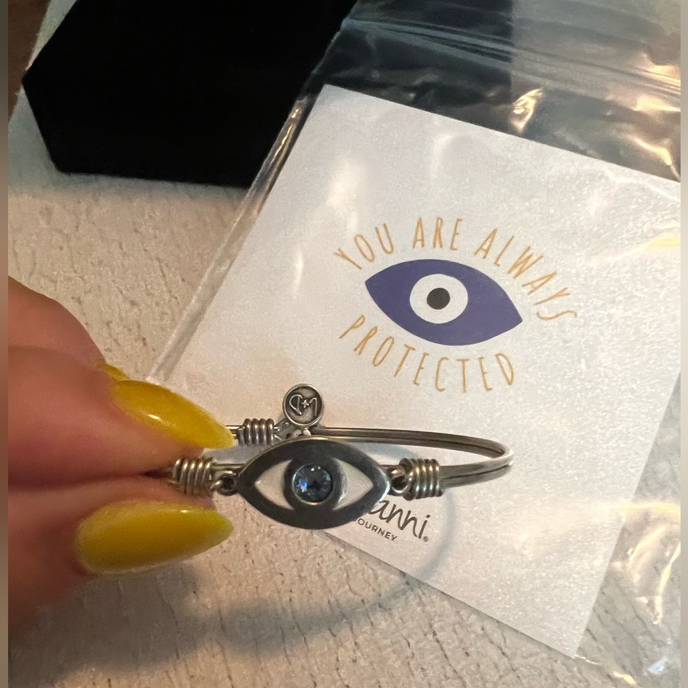 Luca and Danni evil eye bangle bracelet